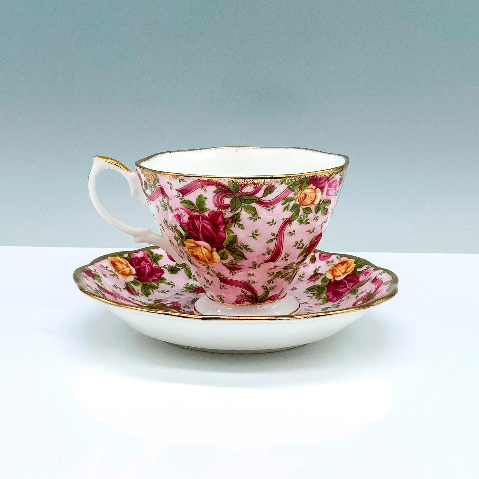 Royal Albert Teacup and Saucer, Pink Chintz (1 of 3)