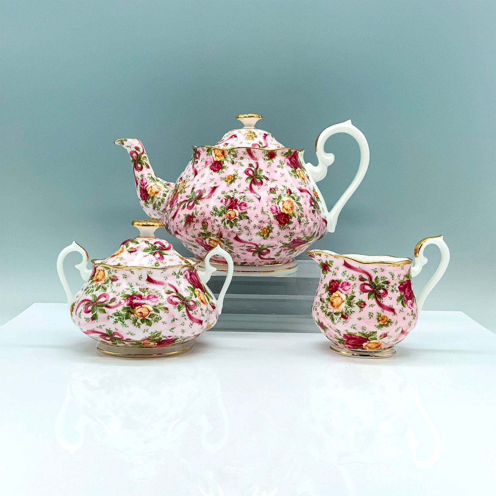 3pc Royal Albert Tea Set, Pink Chintz (1 of 3)