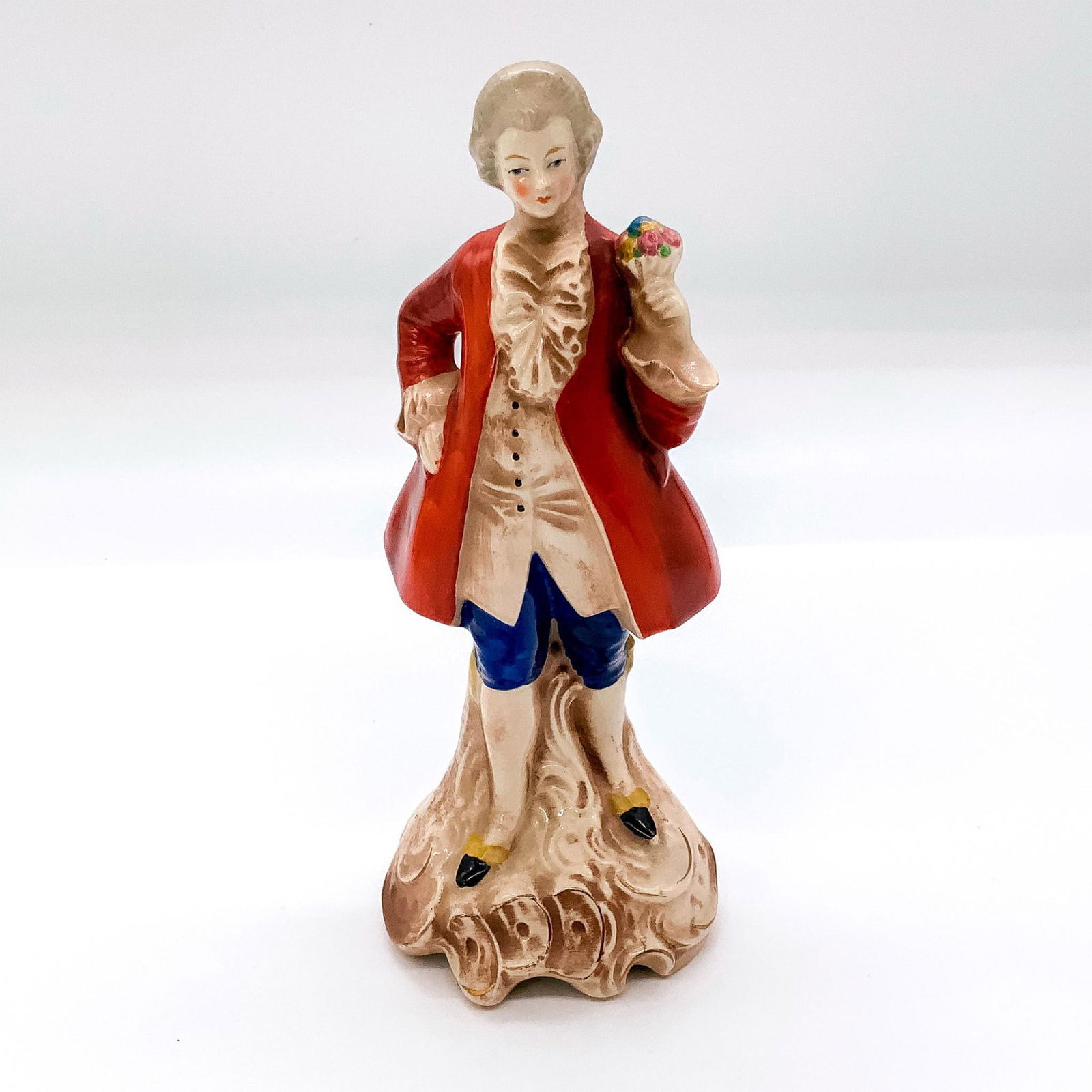 German Ceramic Figurine, Gentleman with Flowers (1 of 3)