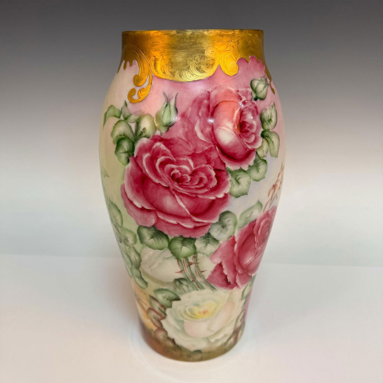 Tressemanes & Vogt Porcelain Limoges Floral Vase (1 of 5)