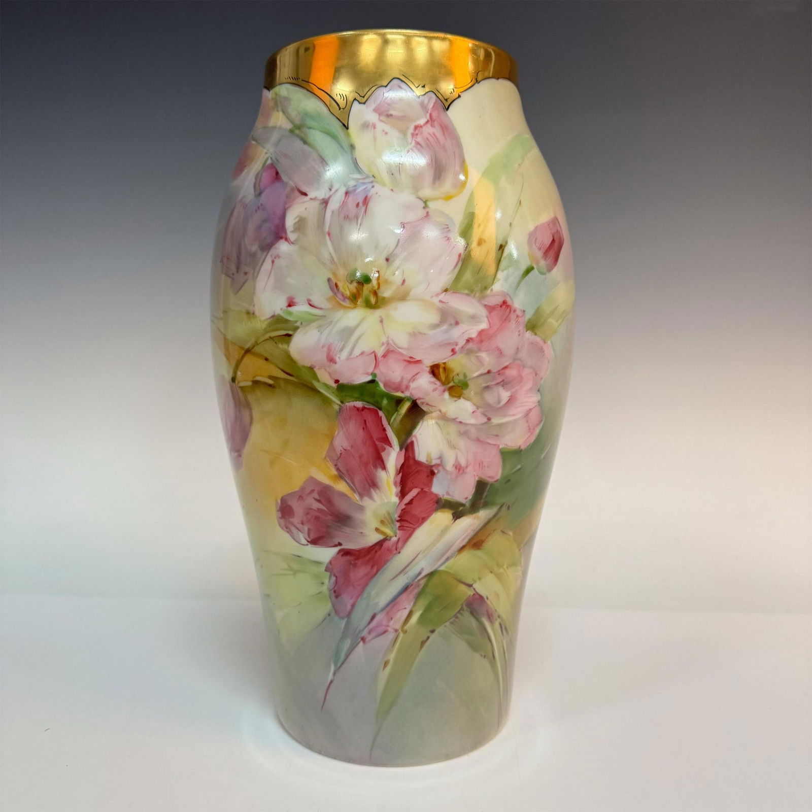Tressemanes & Vogt Porcelain Limoges Floral Vase (1 of 5)