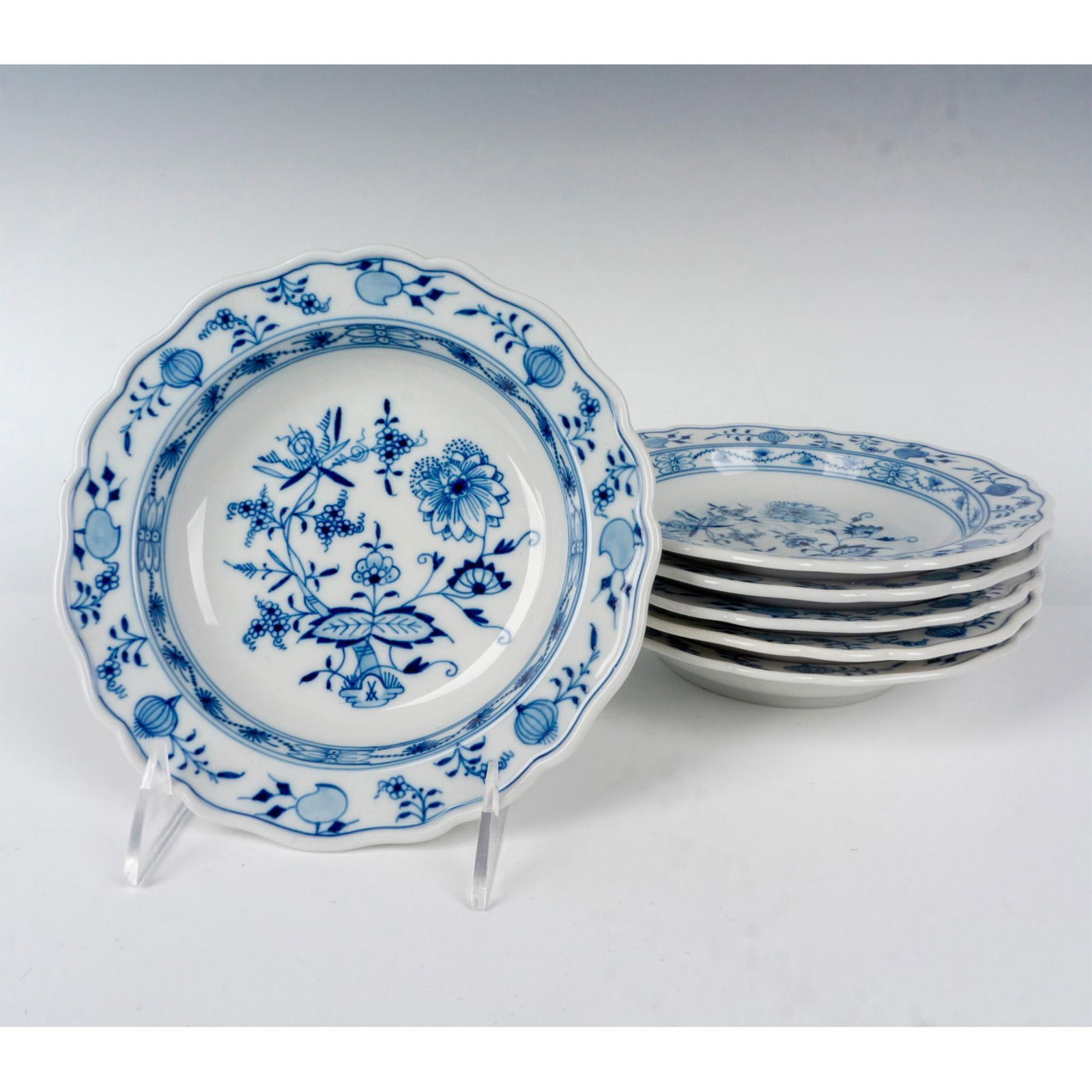6pc Meissen Porcelain Cereal Bowls, Blue Onion (1 of 2)