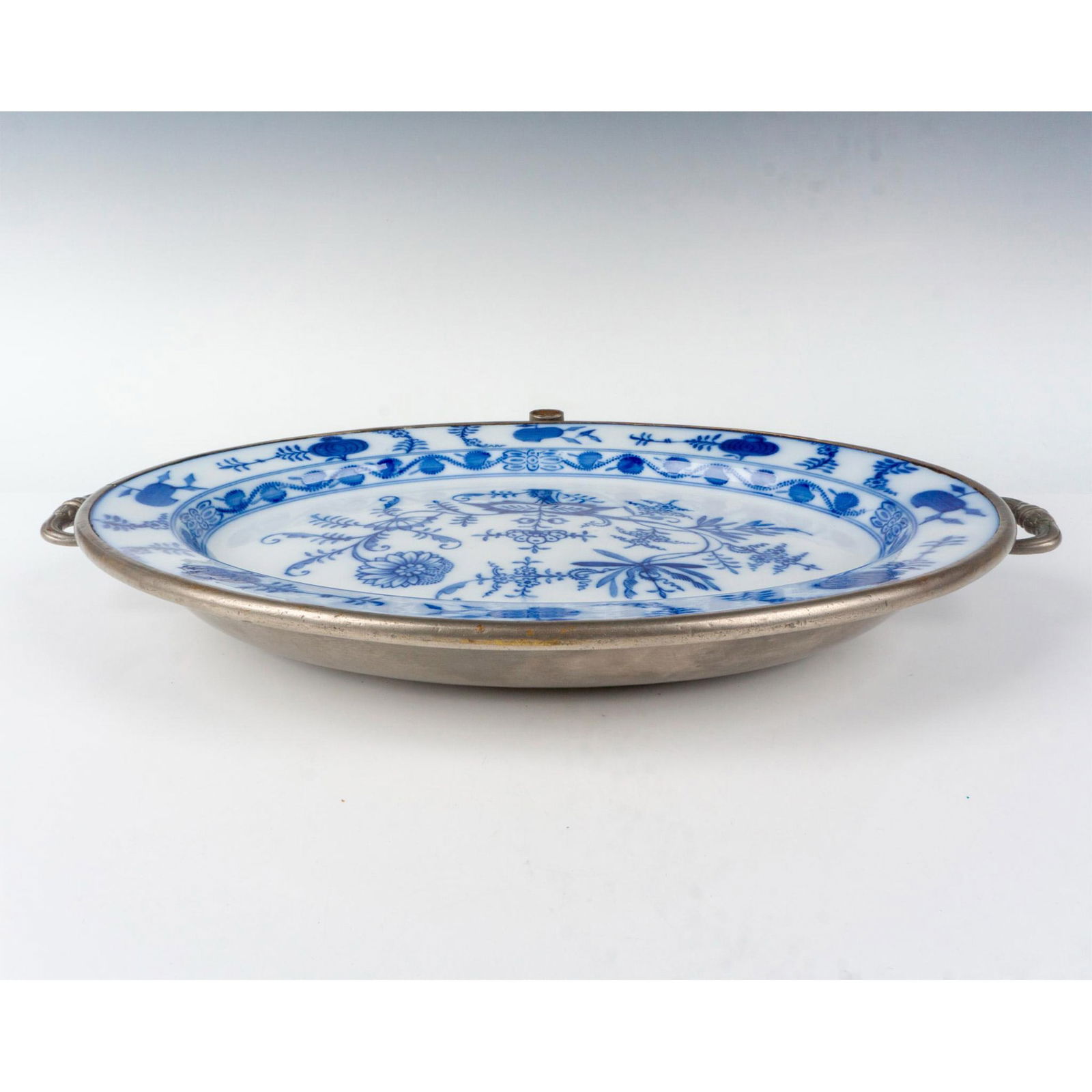 German Porcelain Blue Onion Serving Platter Warmer (1 of 4)