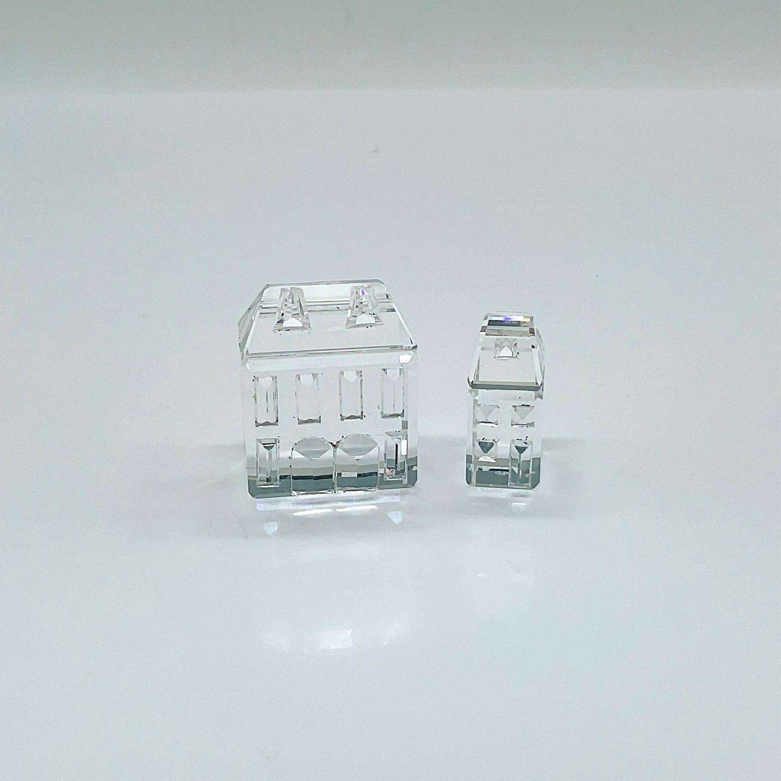 Swarovski Silver Crystal Figurines, Crystal City Houses Set (1 of 3)