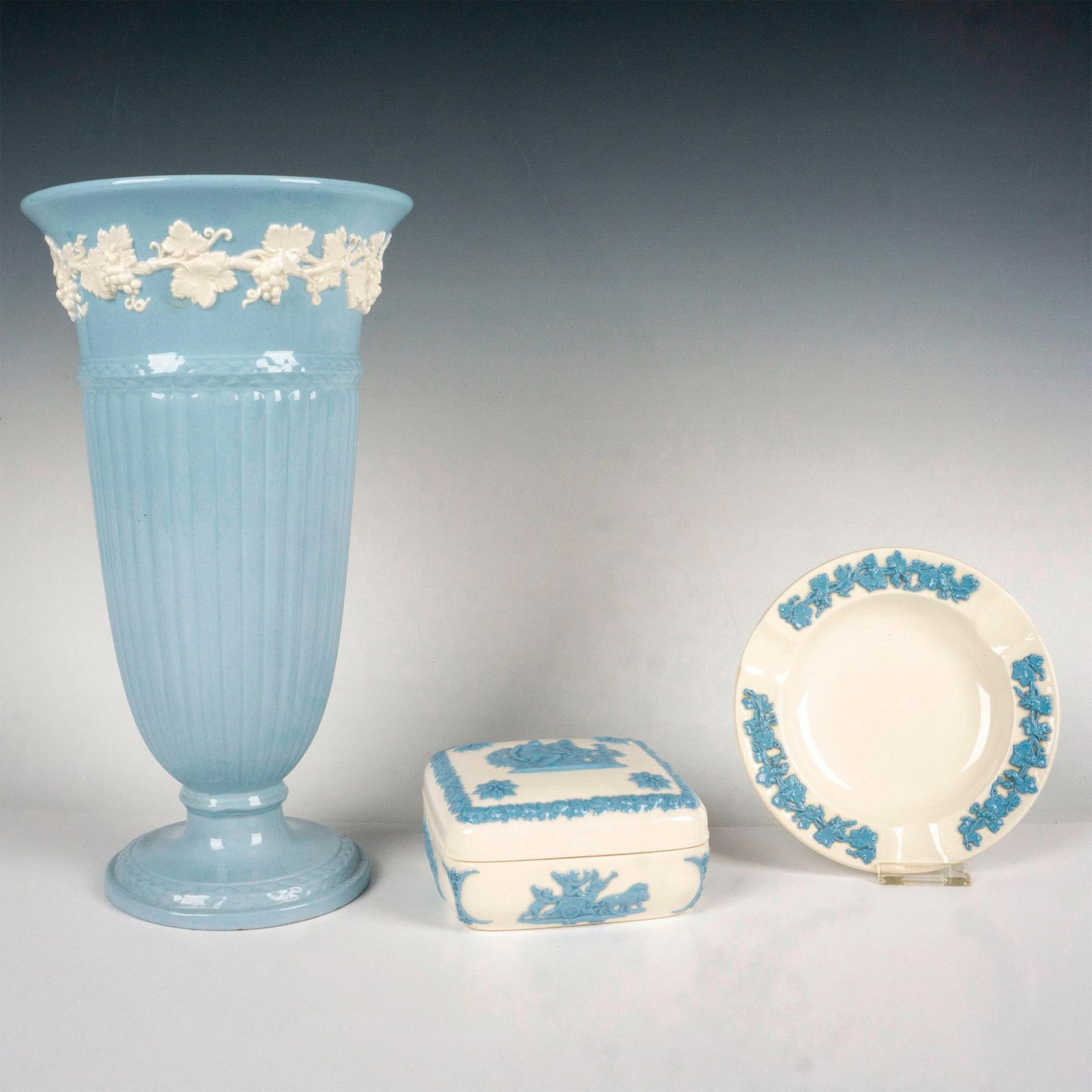 3pc Wedgwood & Barlaston Embossed Queen's Ware Grouping (1 of 3)