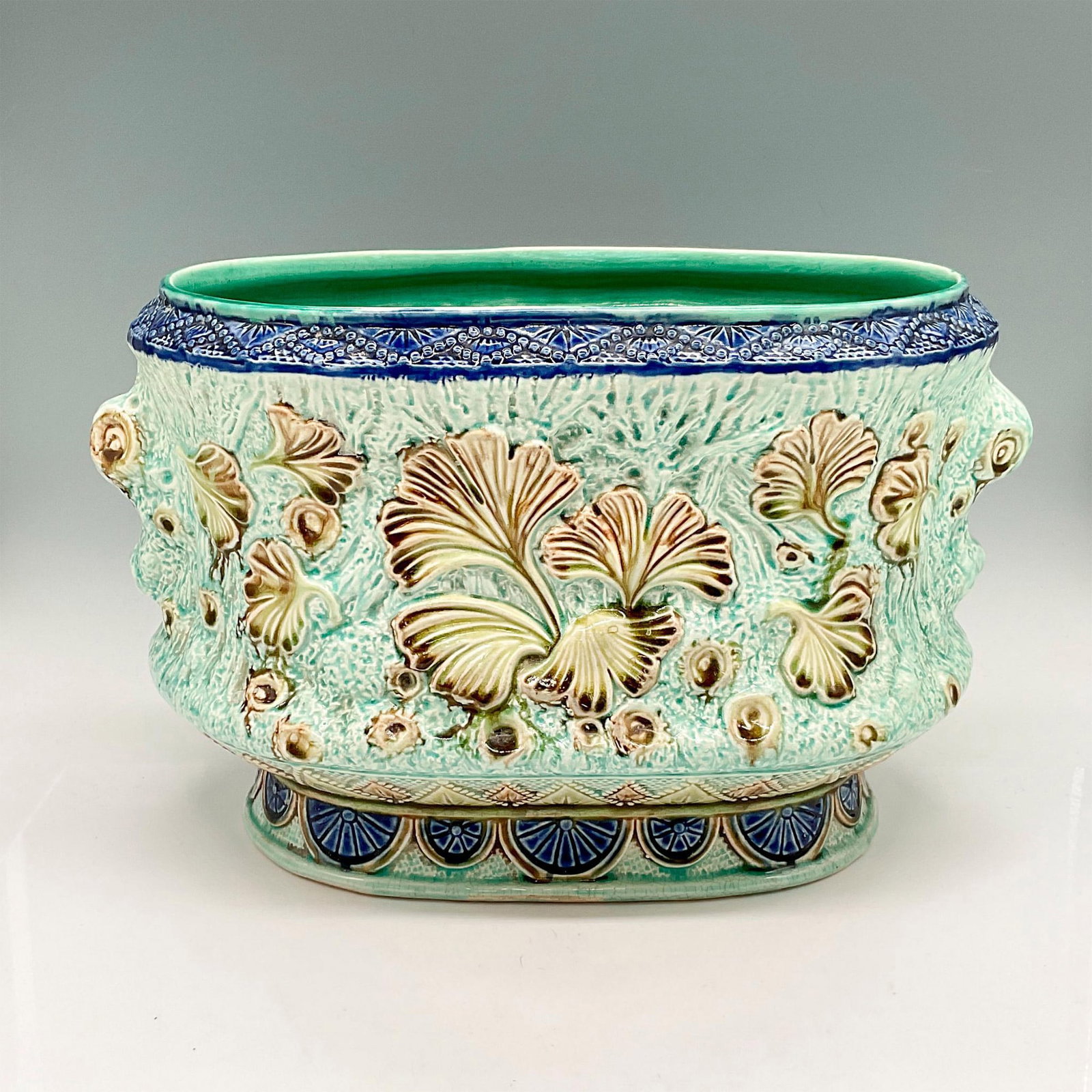French 19th Century Large Majolica Jardiniere (1 of 4)