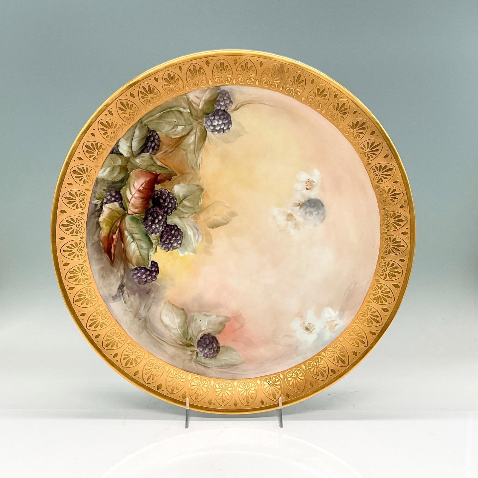 Limoges Large Decorative Plate, Blackberries (1 of 2)