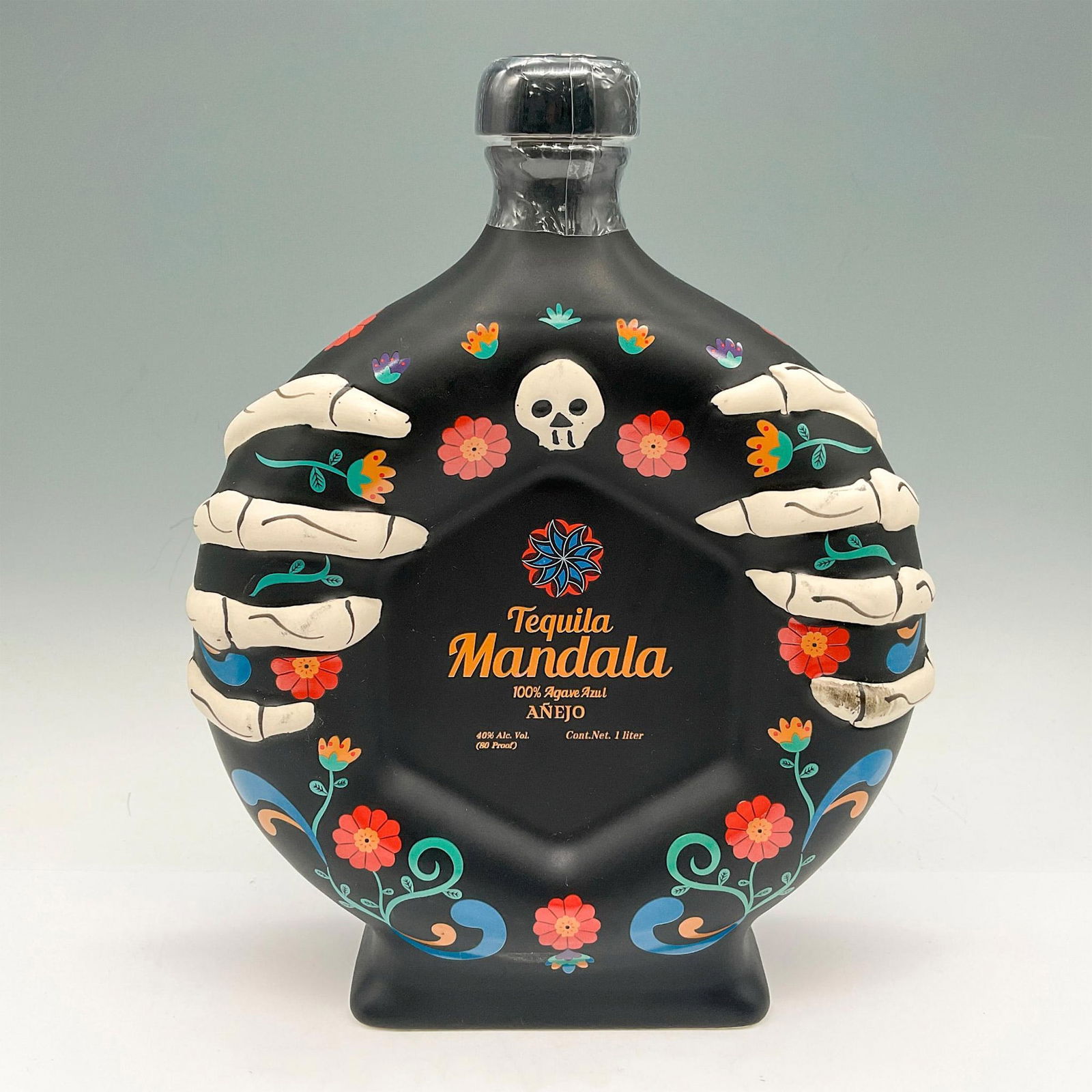 Tequila Mandala Anejo 80 Proof, Ltd ED Bottle Dia de Muertos (1 of 2)