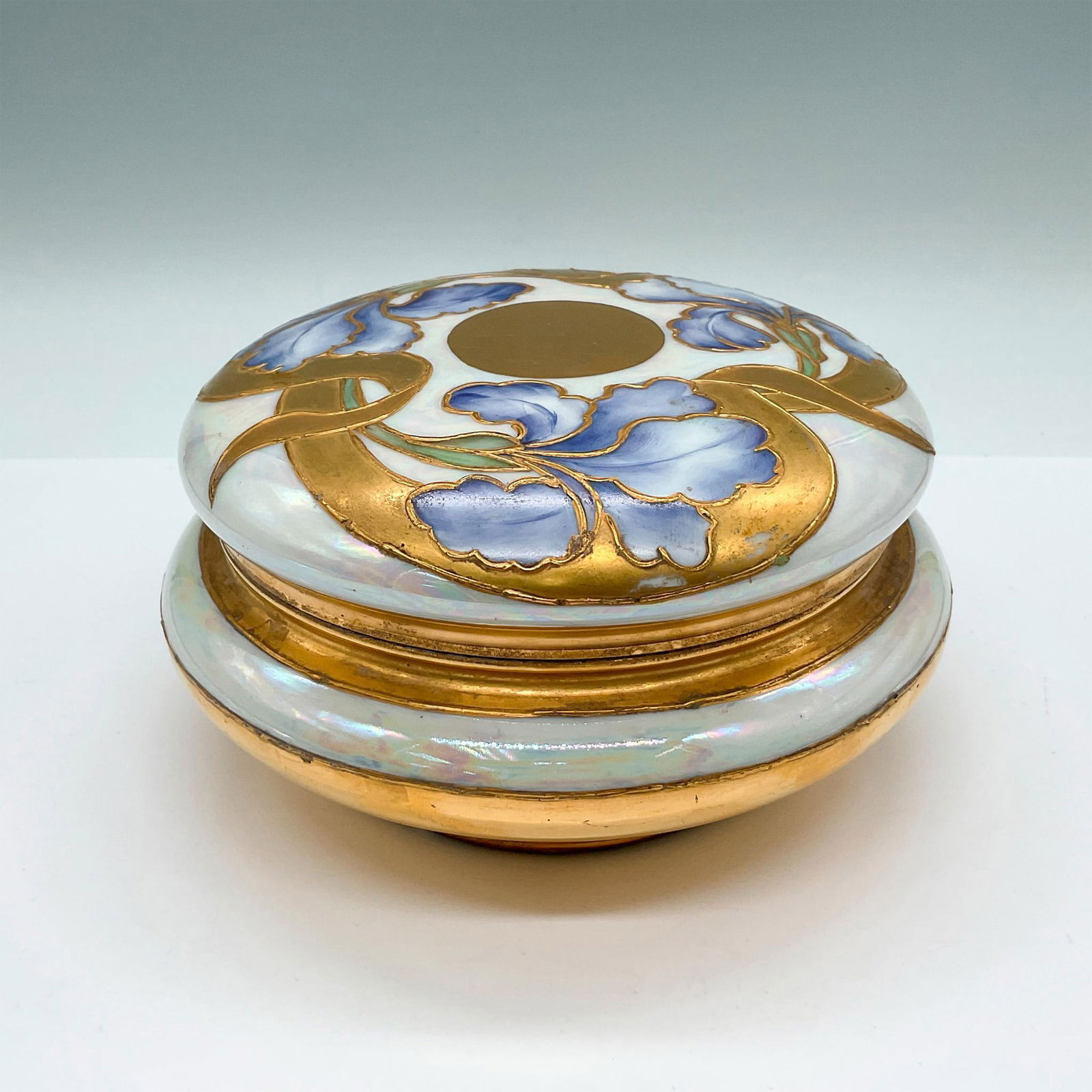 Vignaud Porcelain Limoges Floral Dresser Box with Cover (1 of 3)