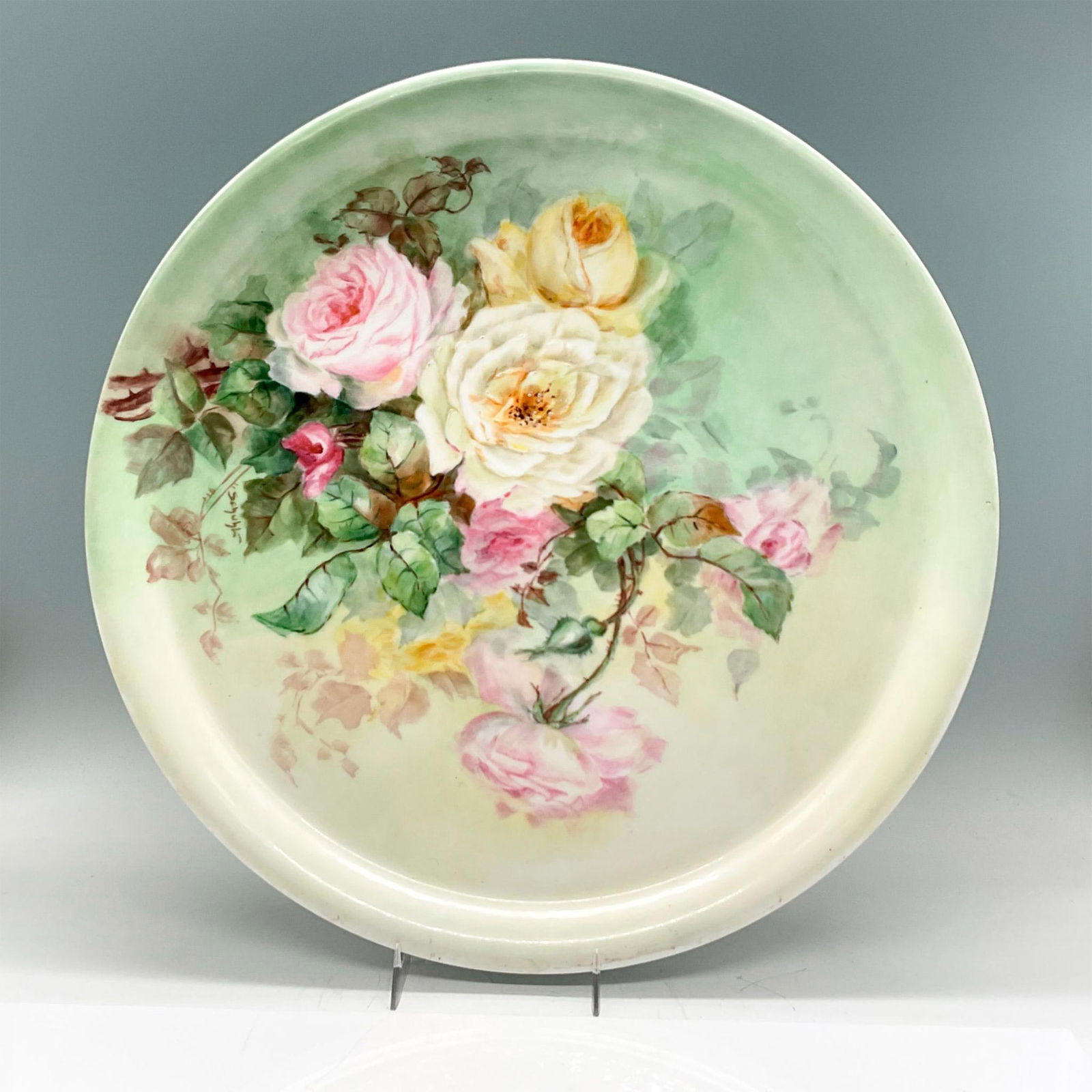 Delinieres + Co. Limoges Large Platter, Roses (1 of 2)