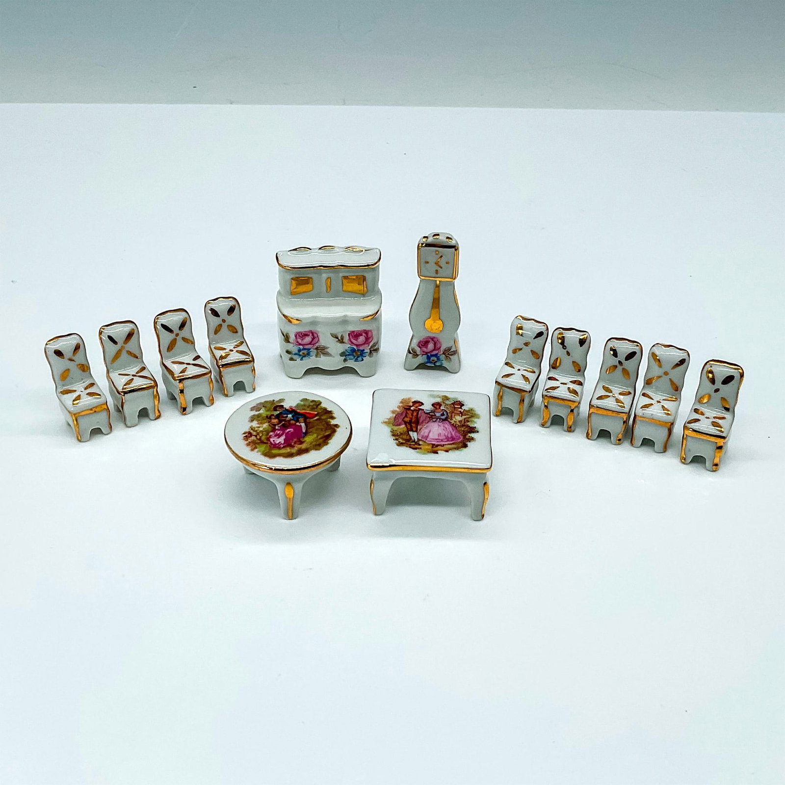 13pc Vintage Limoges Dollhouse Miniature Furniture Lot (1 of 3)