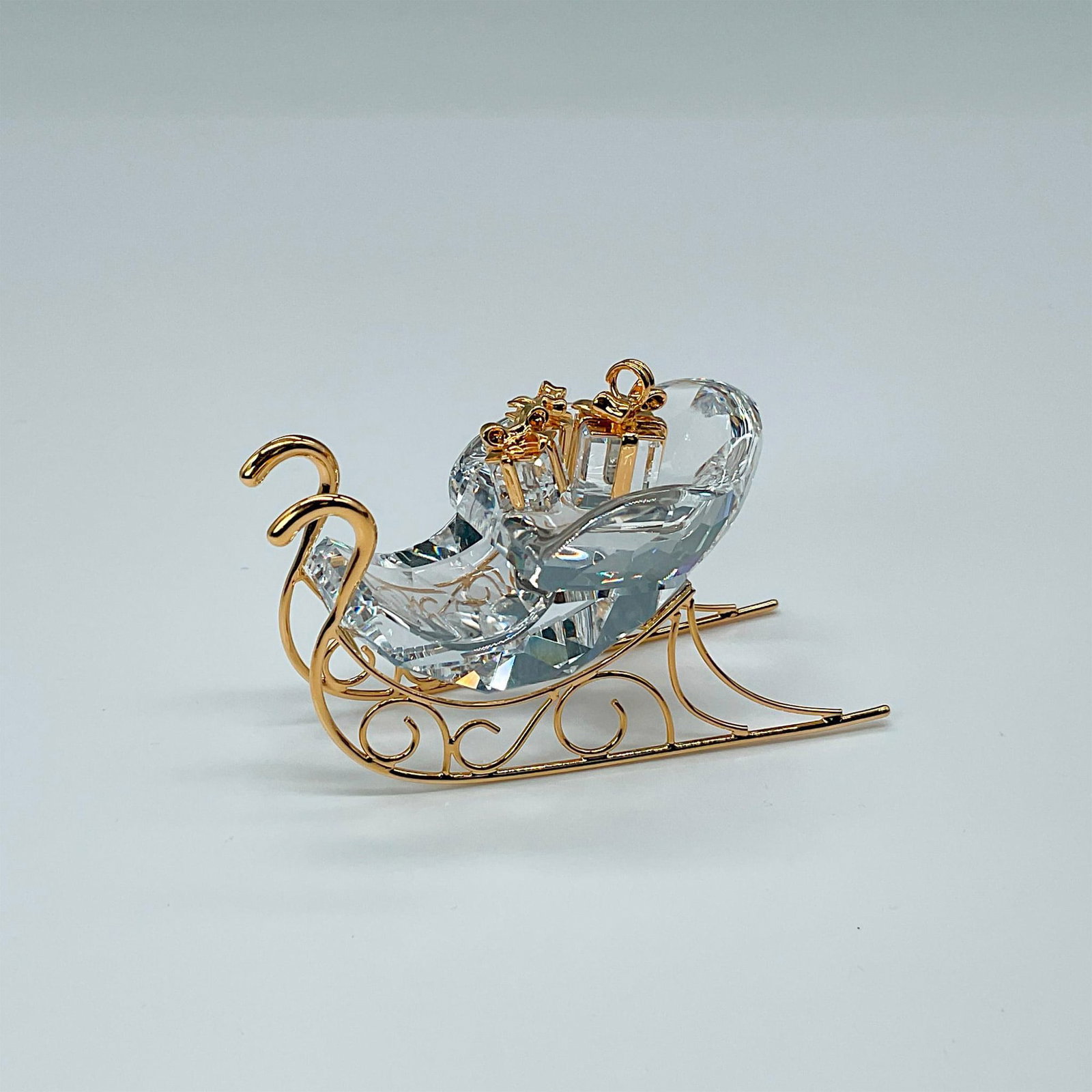 Swarovski Crystal Figurine, Christmas Sleigh Gold Accent (1 of 4)