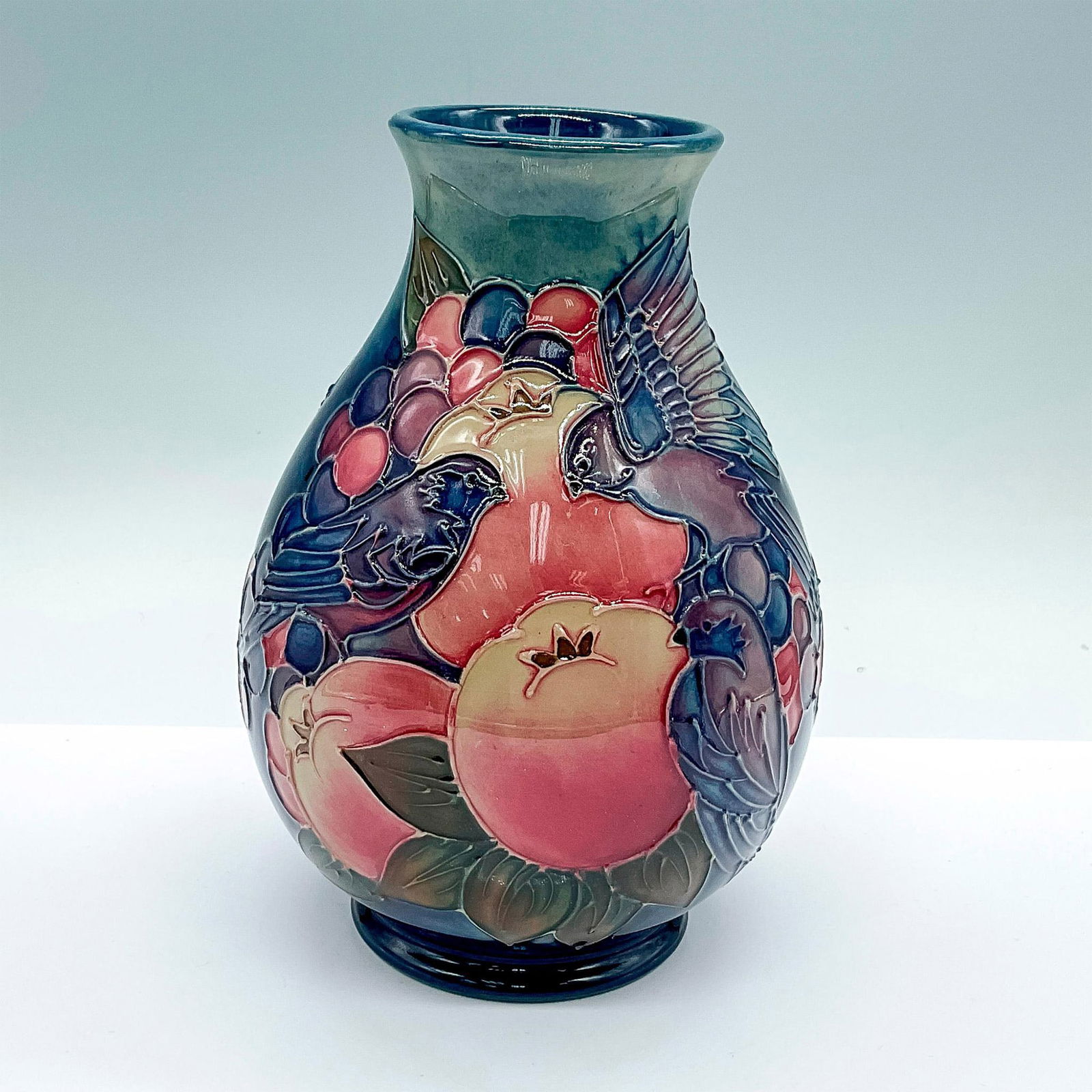 Moorcroft Pottery Sally Anne Bailey Vase, Finches and Fruits (1 of 4)