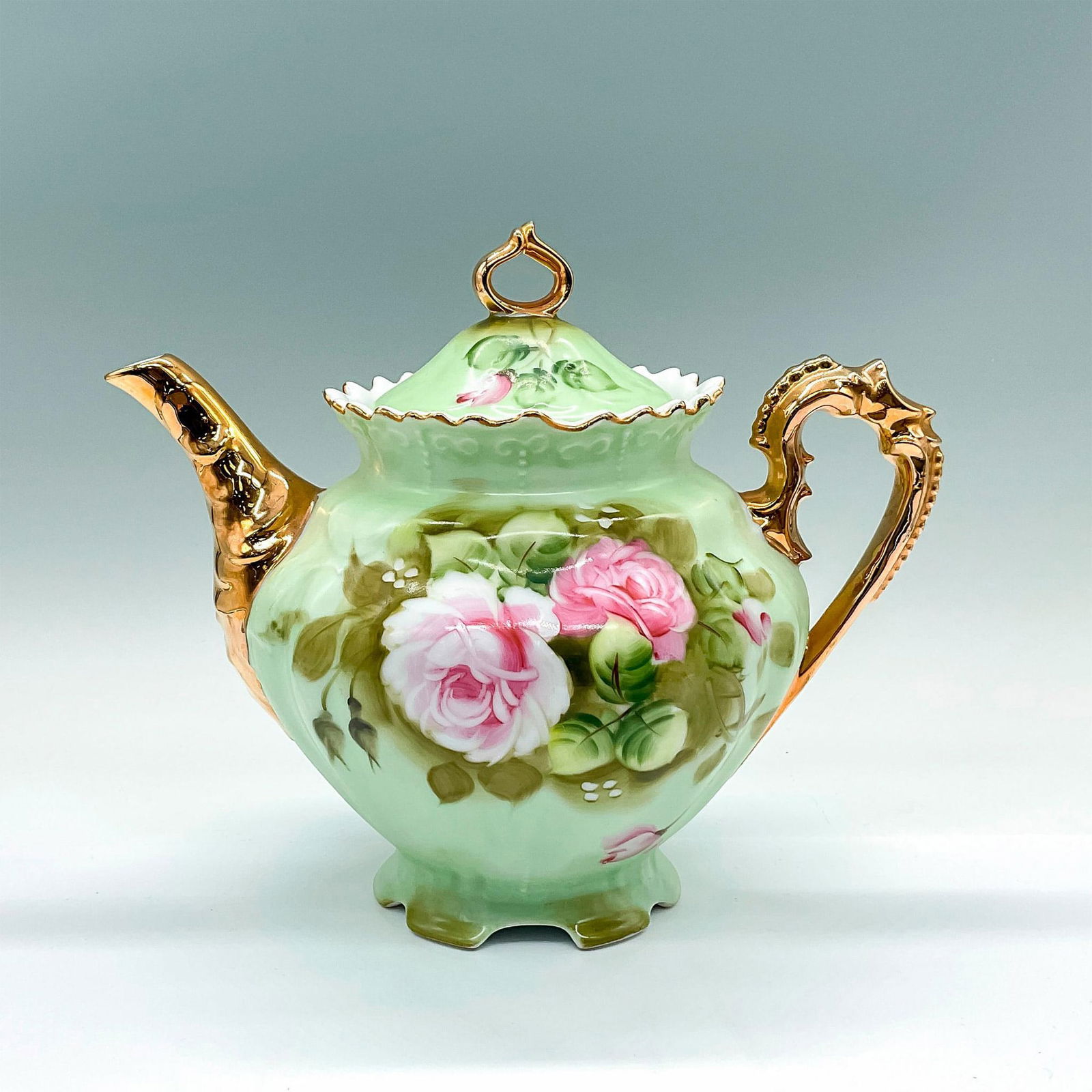 Vintage Lefton China Porcelain Heritage Green Teapot (1 of 3)