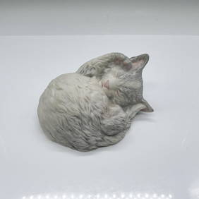 Cybis Bisque Porcelain Cat Figurine, Sleeping Kitten Tabitha (1 of 3)