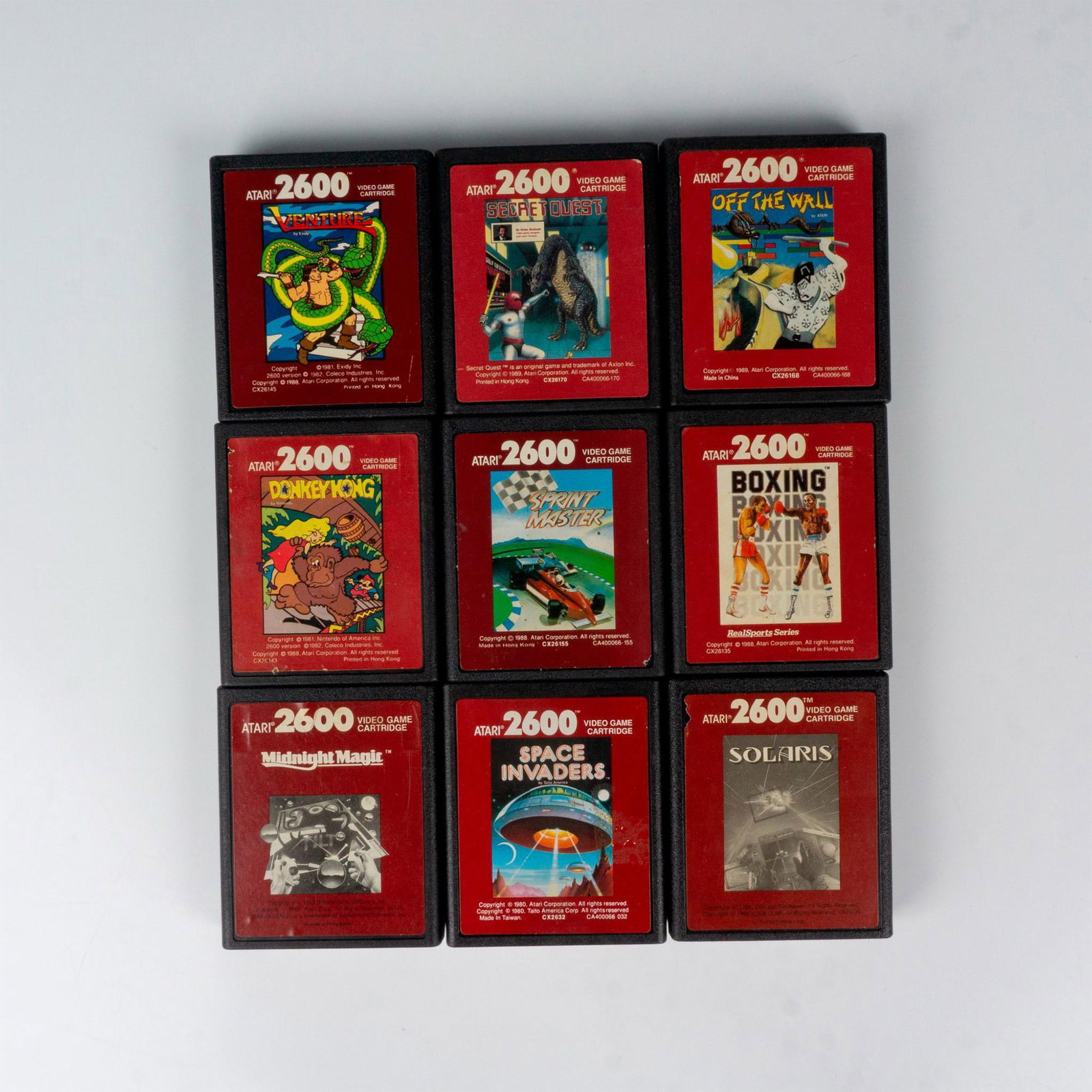 9 Assorted Atari 2600 Red Label Video Game Cartridges (1 of 3)