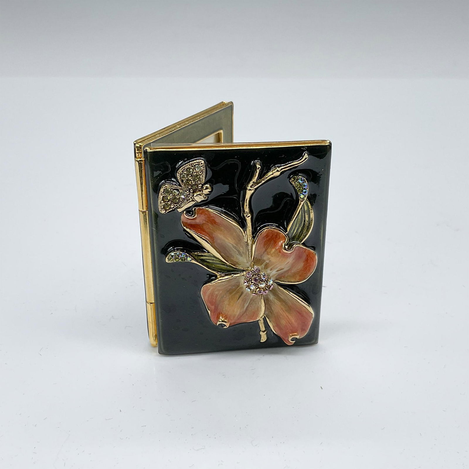 Jay Strongwater Folding Frame, Orange Flower on Black (1 of 4)