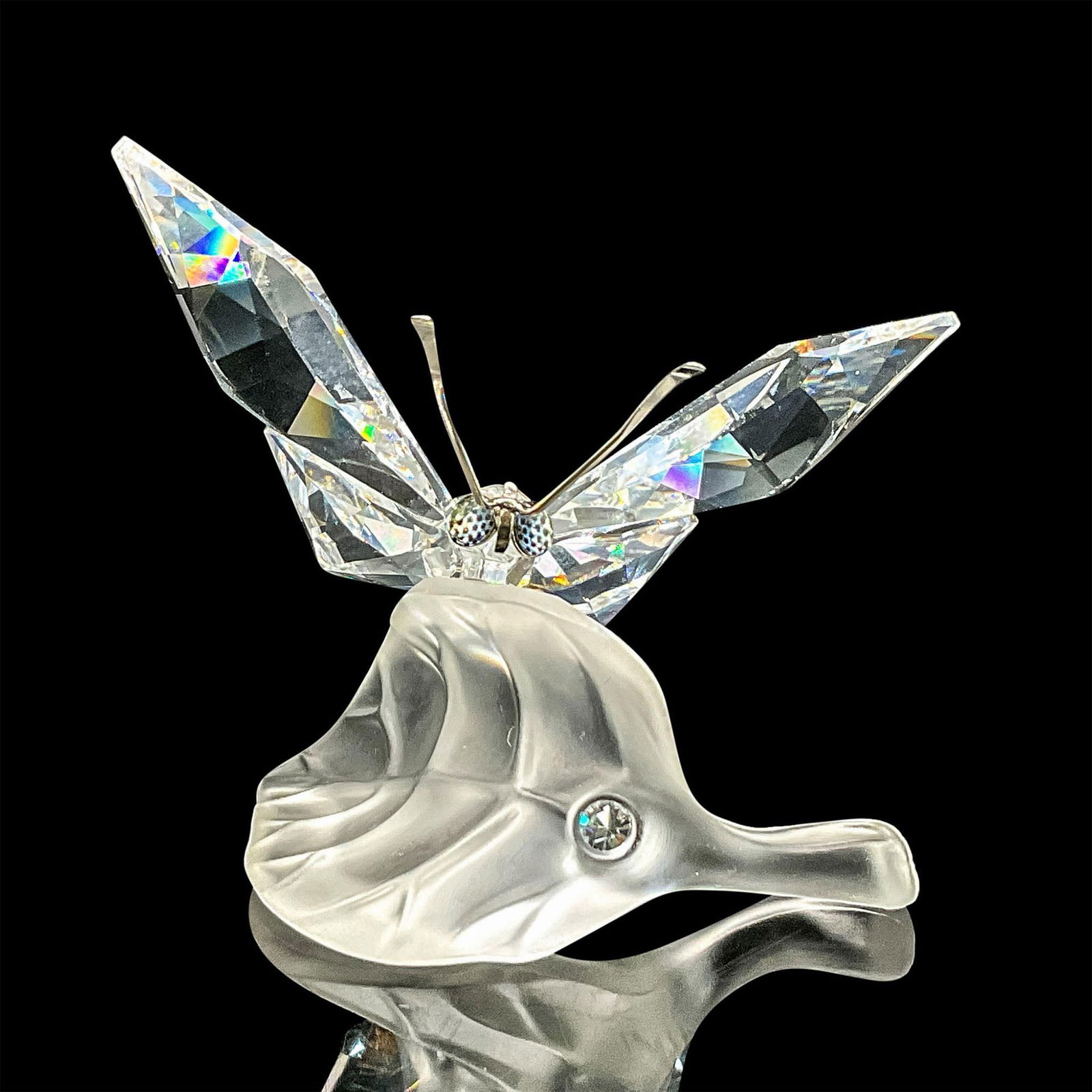 Swarovski Silver Crystal Figurine, Butterfly On A Leaf (1 of 4)