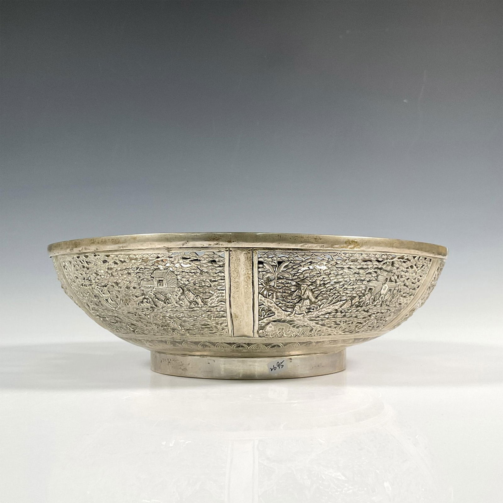 Asian Silver Decorative Pierced Bowl (1 of 6)