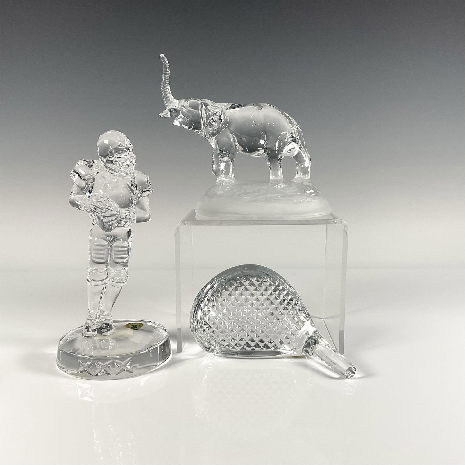 3pc Crystal Figurines, Crystal d'Arques and Waterford (1 of 3)