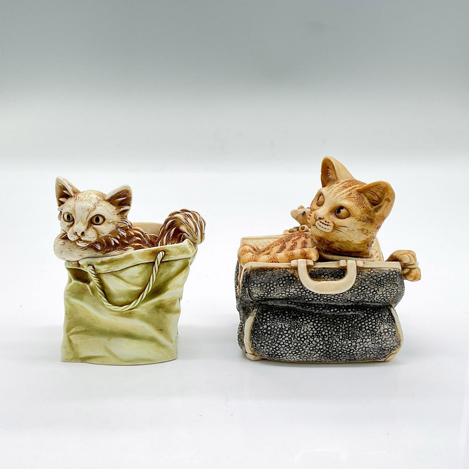 2pc Harmony Kingdom Treasure Boxes, Cats in Bags (1 of 5)