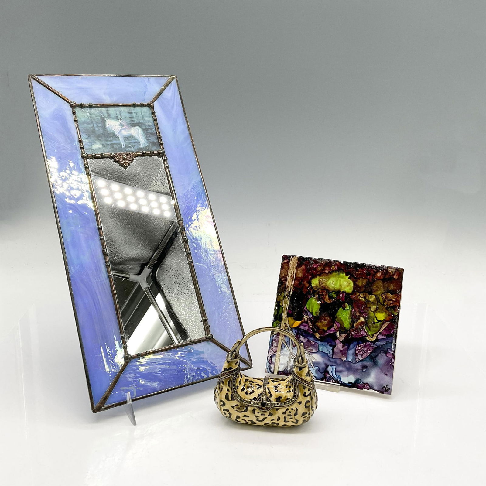 3pc Enameled Keepsake Box + Mirror (1 of 3)