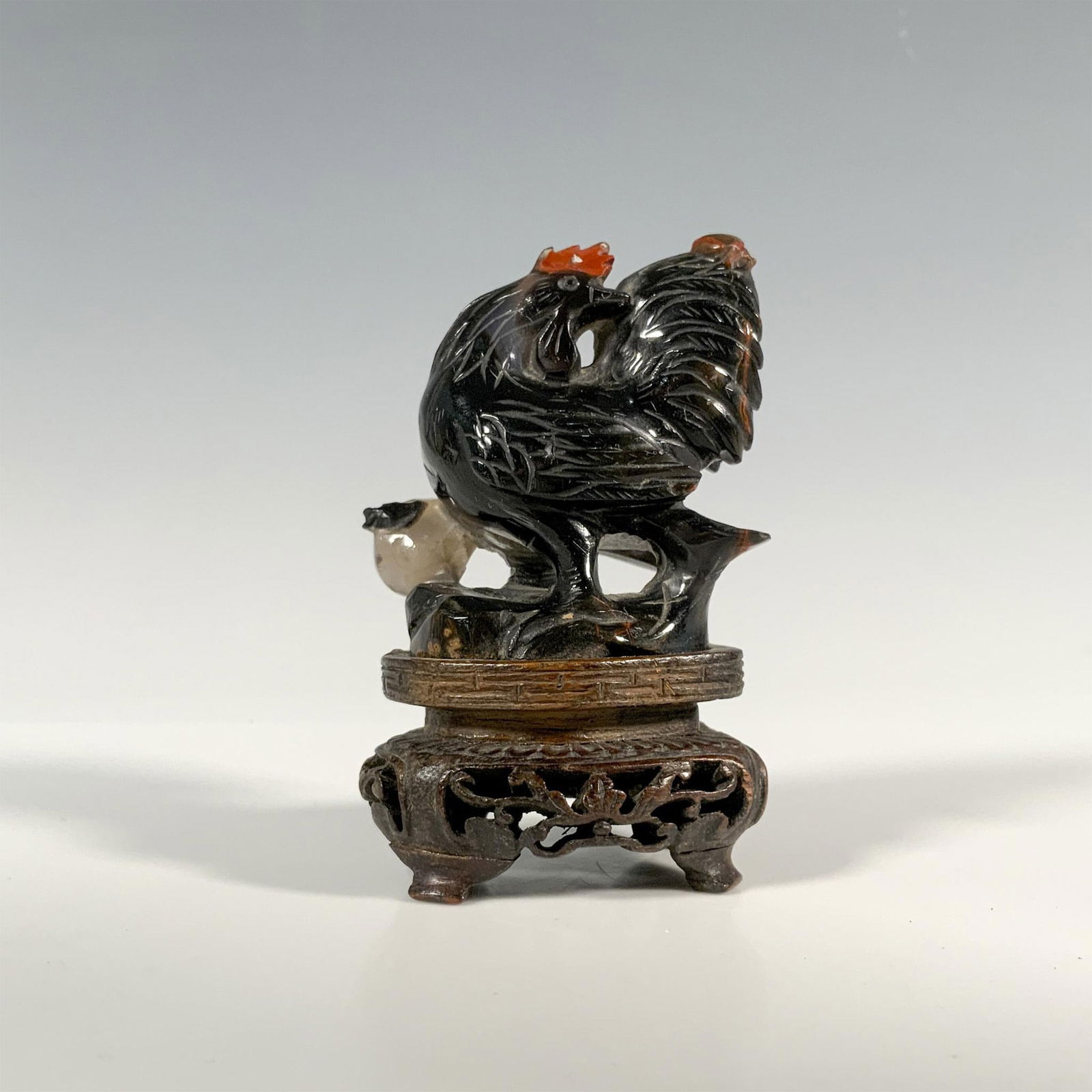 Chinese Agate Stone Carved Rooster Figurine (1 of 3)
