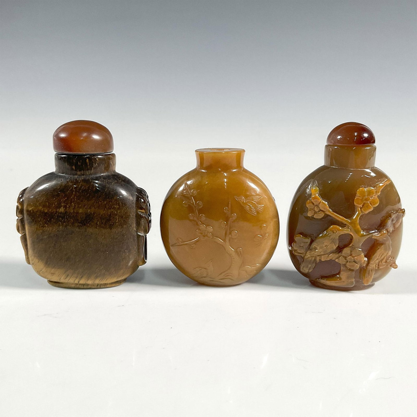 Group of Three Chinese Hard Stone Snuff Bottles (1 of 3)