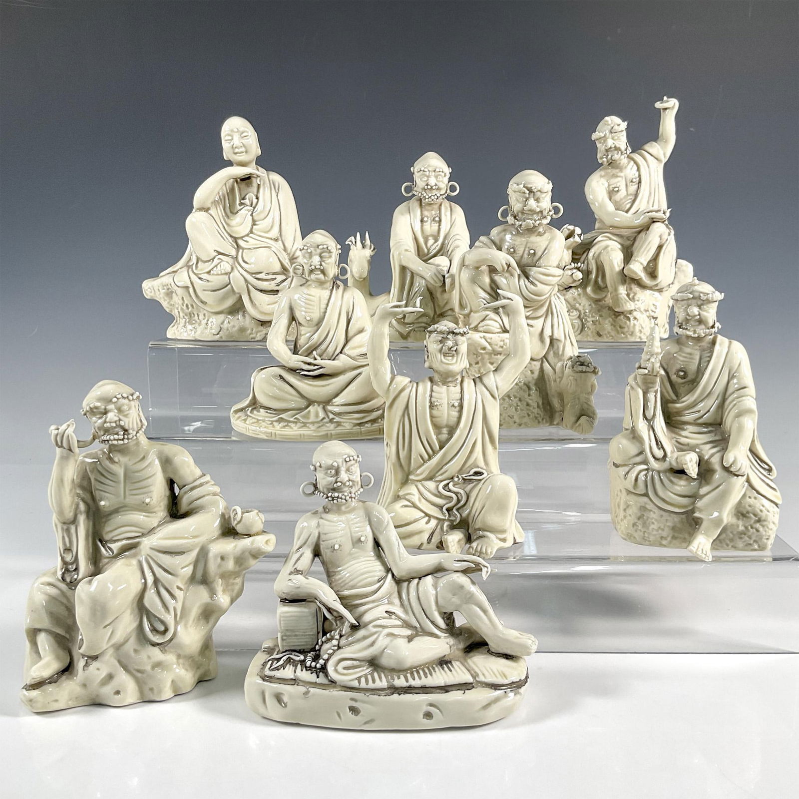 Set of 9 Chinese Blanc De Chinese Immortal Figurines (1 of 4)