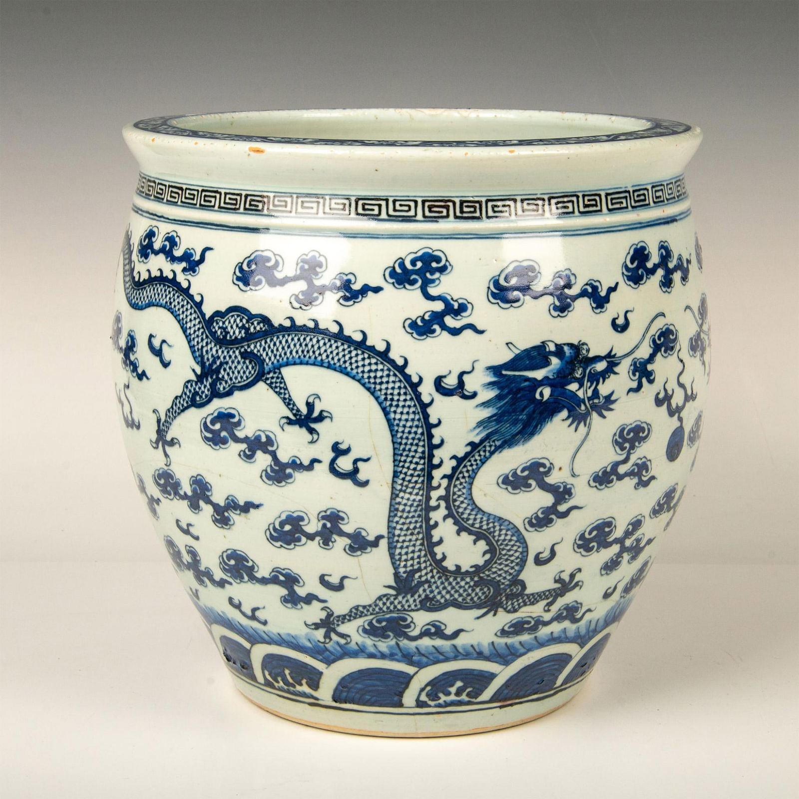 Chinese Blue and White Dragon Jardiniere (1 of 6)
