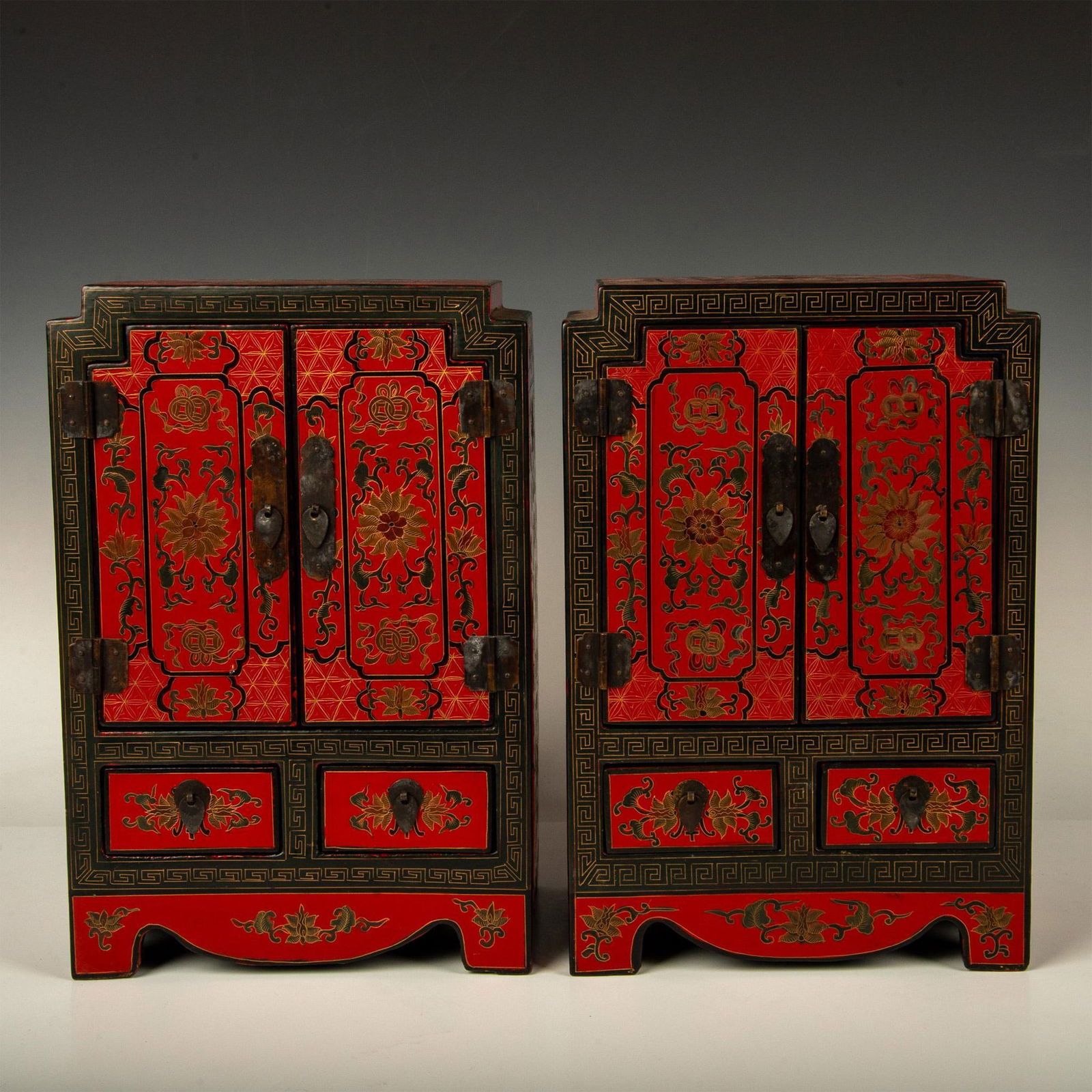 Pair of Antique Chinese Lacquer Cabinets (1 of 6)