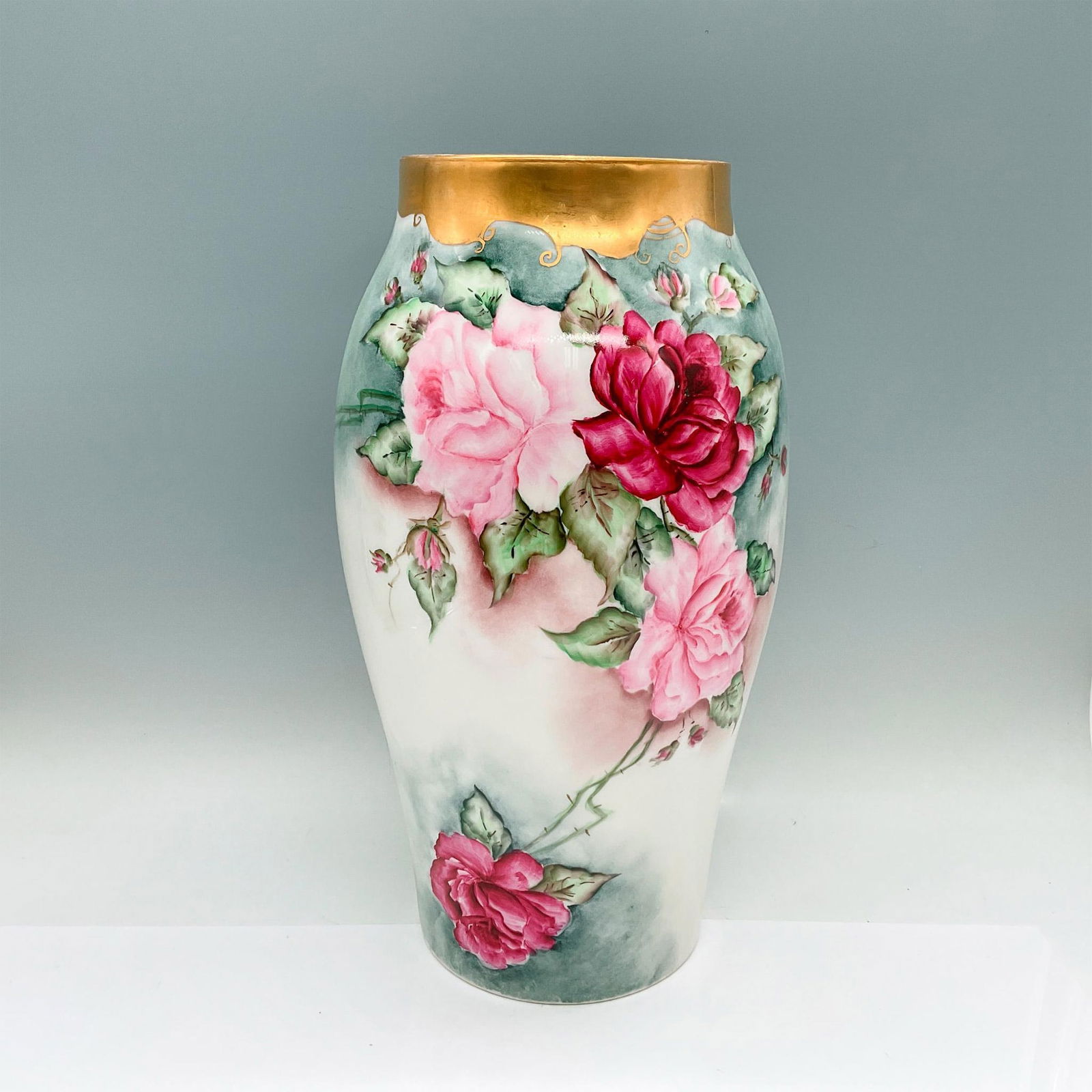 Tressemanes & Vogt Porcelain Limoges Floral Vase (1 of 3)