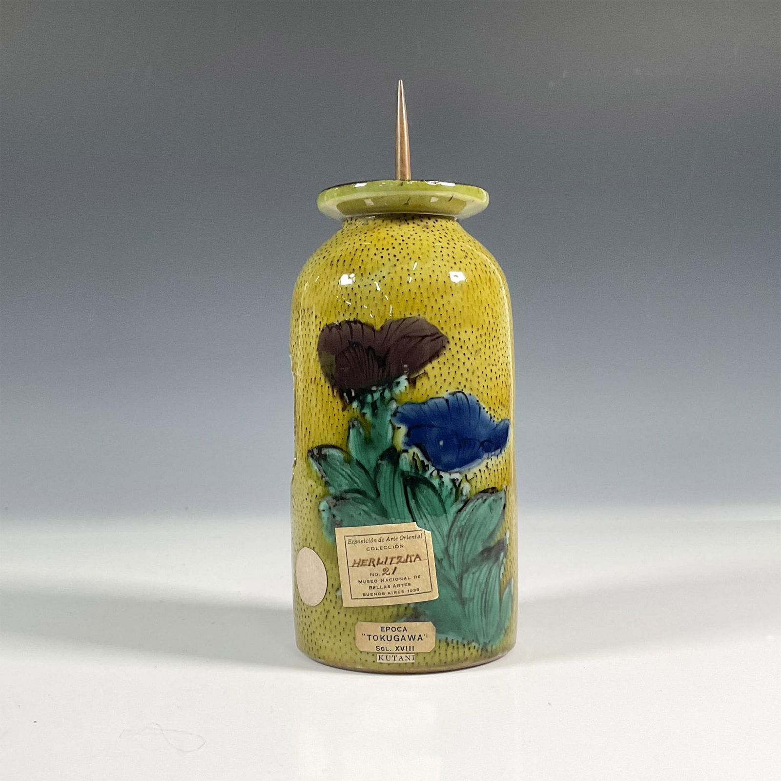 Japanese Kutani Tokugawa Porcelain Candle Holder (1 of 3)