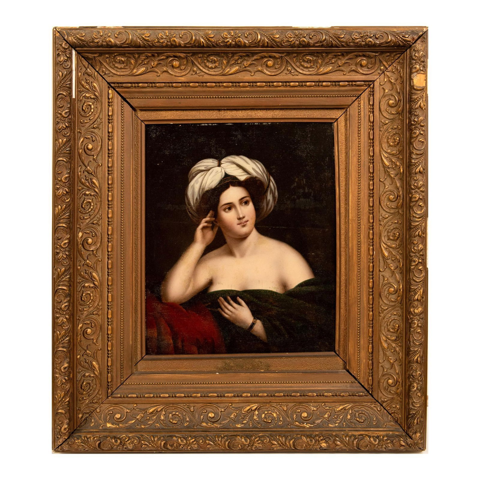 Orientalist Oil Painting, Portrait of a Woman with Turban (1 of 8)