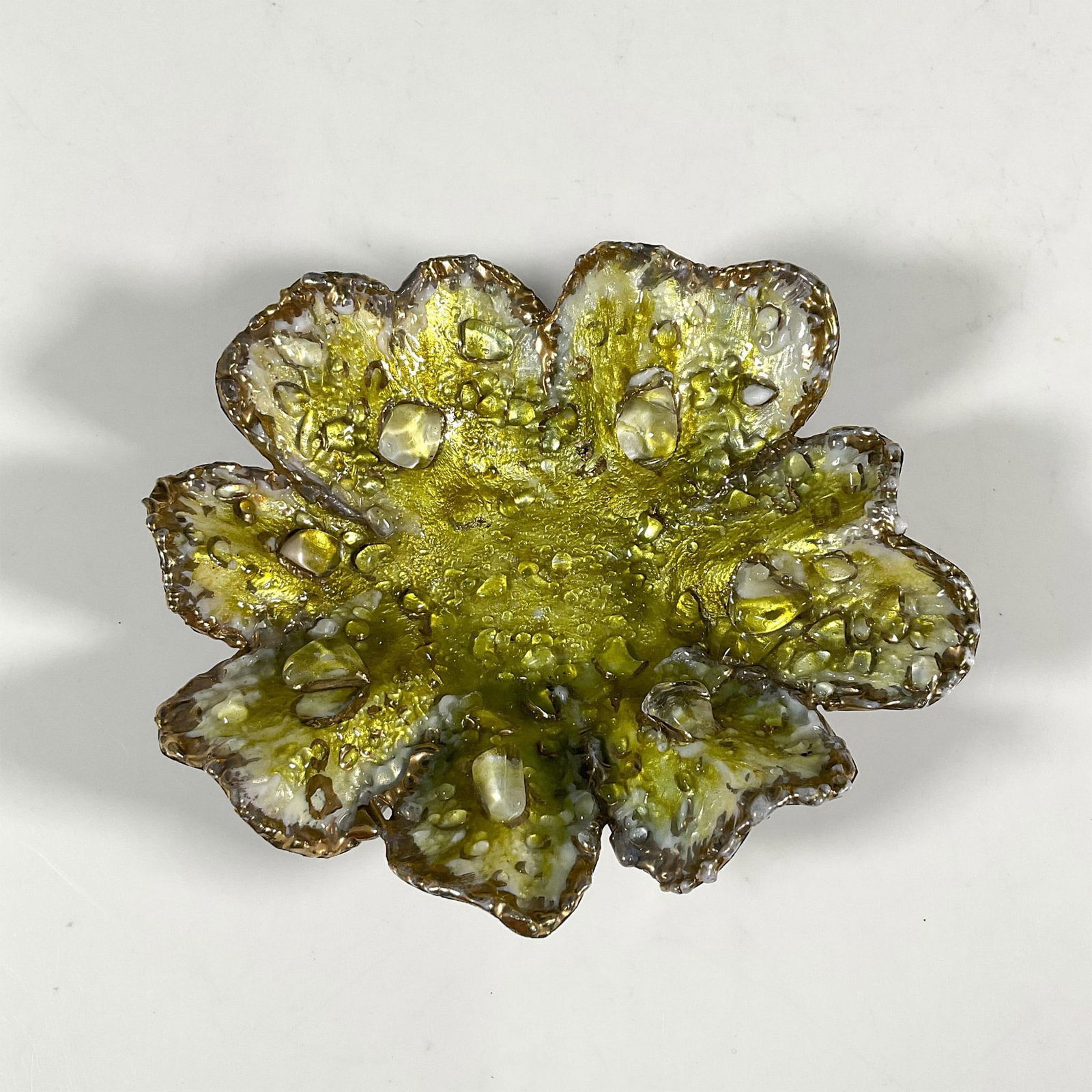 Rare Limoges Enamel On Bronze Floral Bowl, Artist Signed (1 of 3)