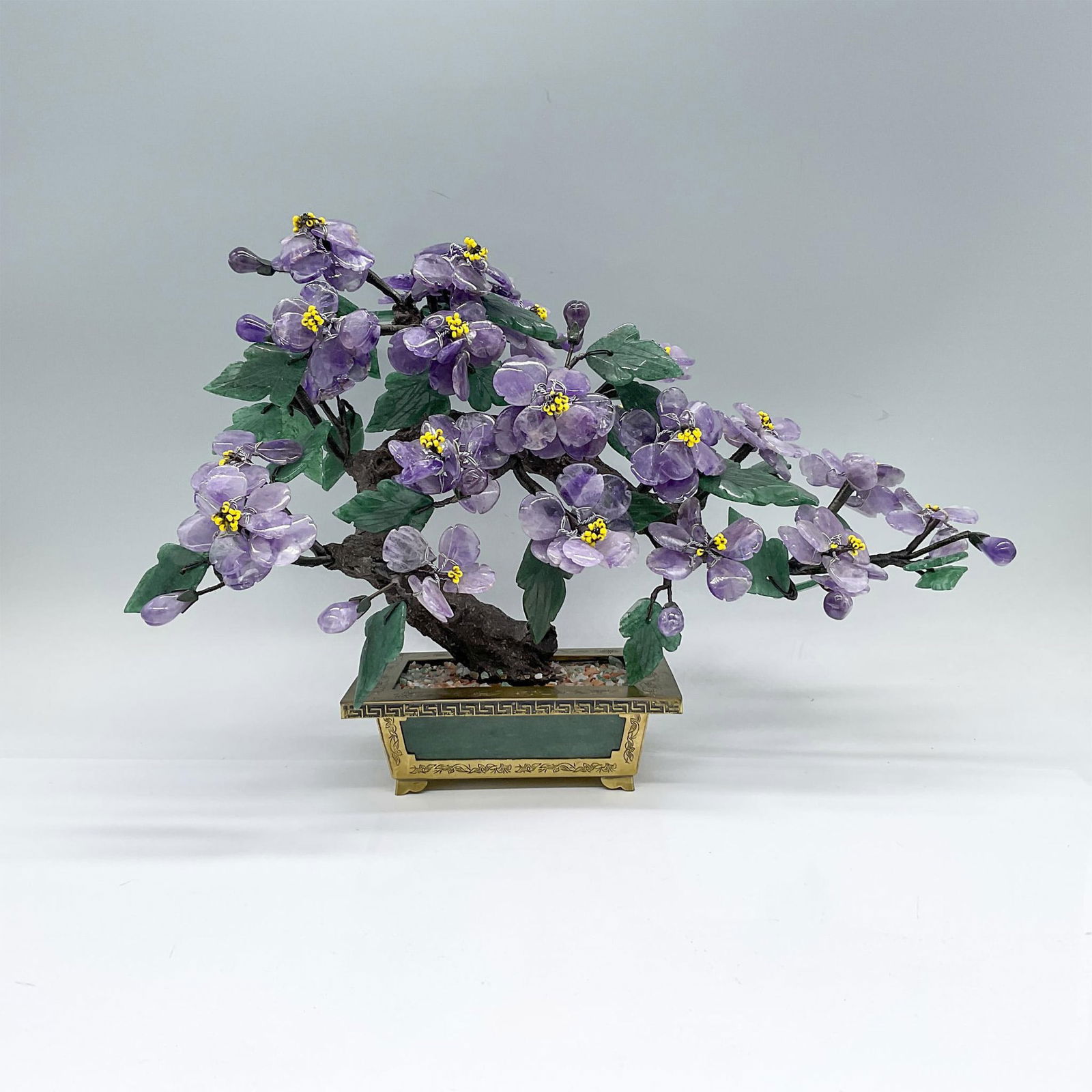 Chinese Amethyst and Jade Bonsai Tree (1 of 4)