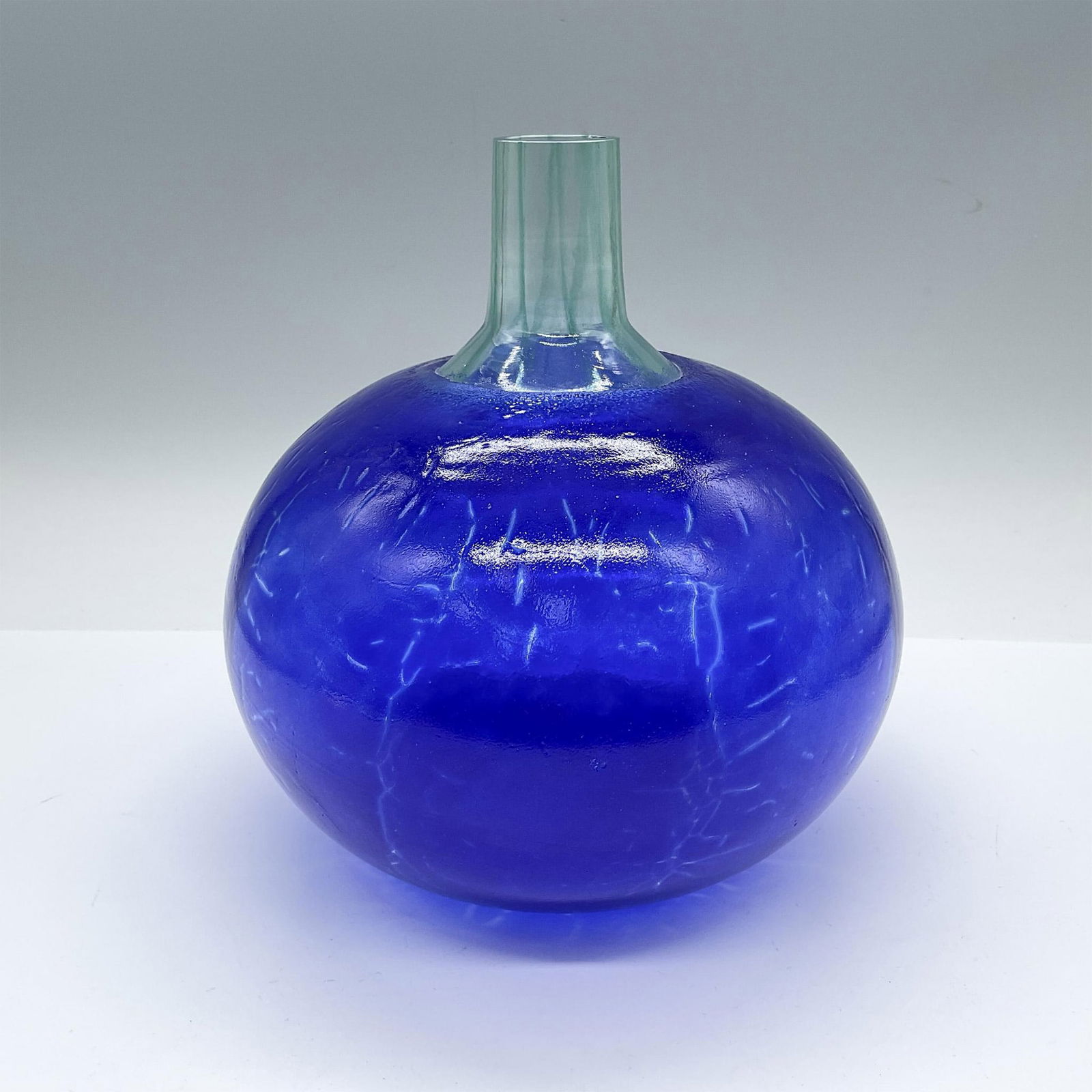 Gunnel Sahlin for Kosta Boda Blue Glass Vase (1 of 3)