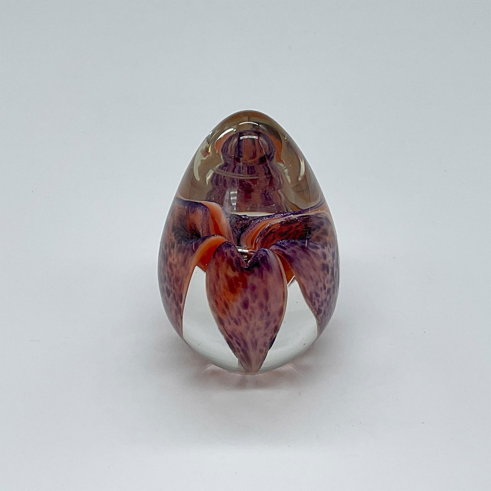 GES Glass Eye Studio Art Glass Paperweight, Lily (1 of 3)