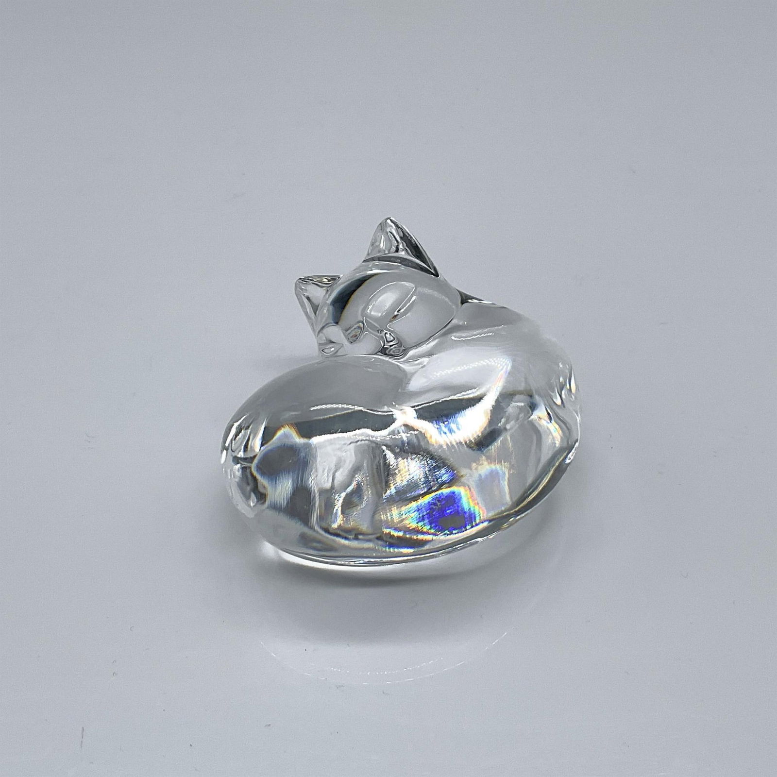 Steuben Style Crystal Paperweight, Cat (1 of 4)