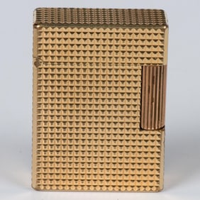 S.T. Dupont Vintage Gold Plated Diamond Head Pocket Lighter