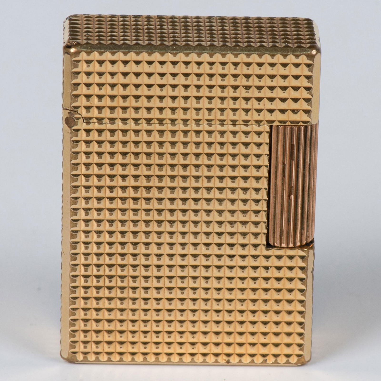 S.T. Dupont Vintage Gold Plated Diamond Head Pocket Lighter (1 of 9)