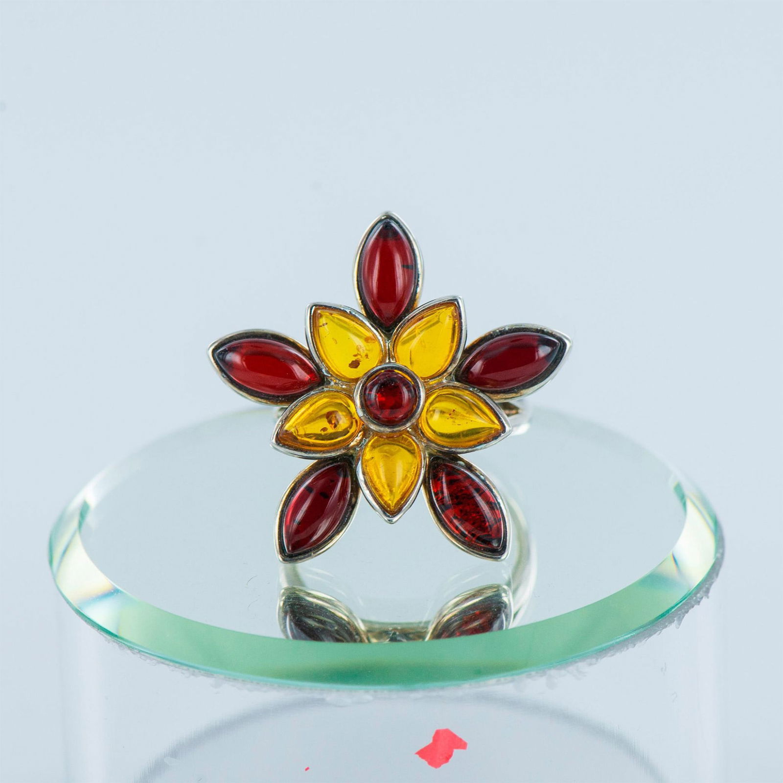 Sterling Silver and Amber Flower Ring (1 of 6)