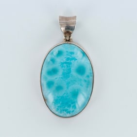 Larimar and Stirling Silver Pendant