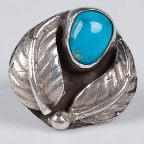 Sterling Silver and Turquoise Pinky Ring