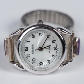 Francisco Navajo Sterling Silver Sugilite Anasazi Watch