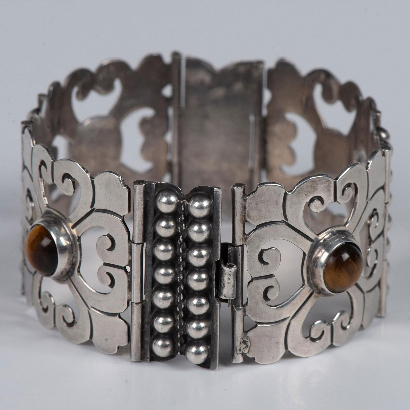 Handmade Mexican Sterling Silver and Tigers Eye Bracelet (1 of 5)