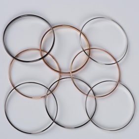 8pc Simple Multicolor Metal Bangle Bracelets