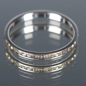 Delicate Sterling Silver Crystal Band Ring