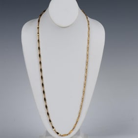 Roget Long Gold Metal Chain Necklace