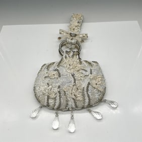 Mary Frances Statement White Rhinestone Purse